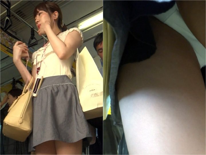 P952s [★顔出し]パンチラ盗撮 OLさん 正面から見上げる白パンツを激撮