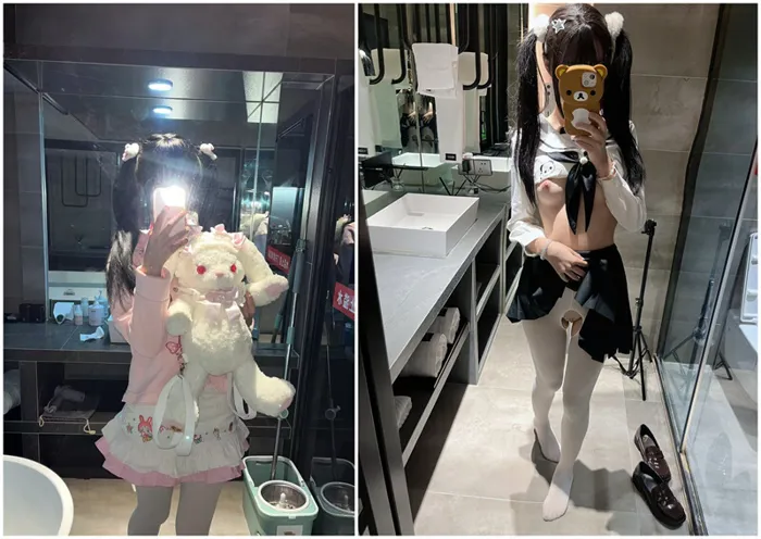 微重口反差萌【おしーでいの彼女／Webカメラ】初めて多くの人の前でトイレに行く、すごく恥ずかしい！ でもパパに抱っこしてもらえば安心だよね。