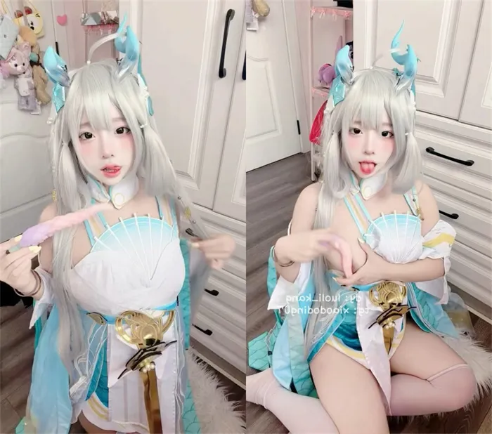 露脸超かわいい『兔宝大人』に扮した美女のライブ配信【衣装：西施・龍清影】