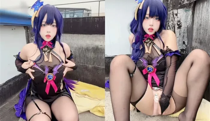 雷電将軍のcosplayライブ配信：天台での衣装交換と特徴的な髪型の披露！
